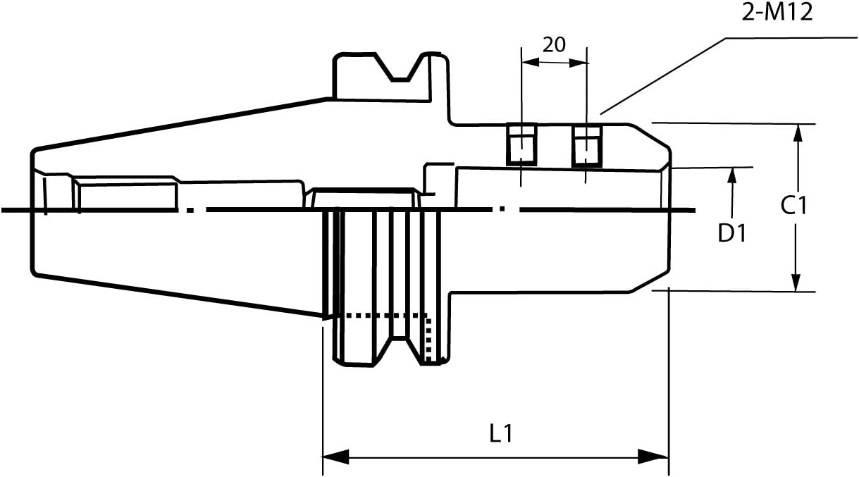 K-Gualda 2 Side Lock Holder A Type (BT40-SLA25-90L)