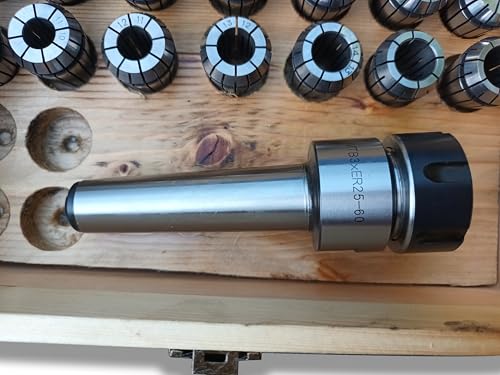 K-Gualda Collet Chuck Hand for Lathe MT3-ER25 M12 and ER25 Collet Chuck Set (14 Piece)