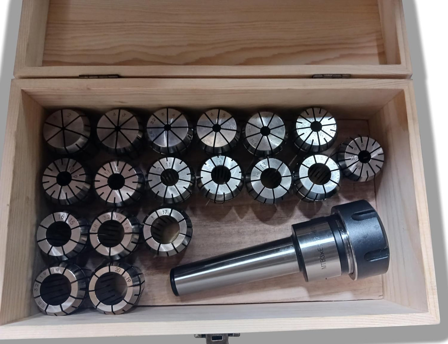 K-Gualda Collet Chuck Hand for Lathe MT3-ER32 M12 and ER32 Collet Chuck Set (18 Piece)