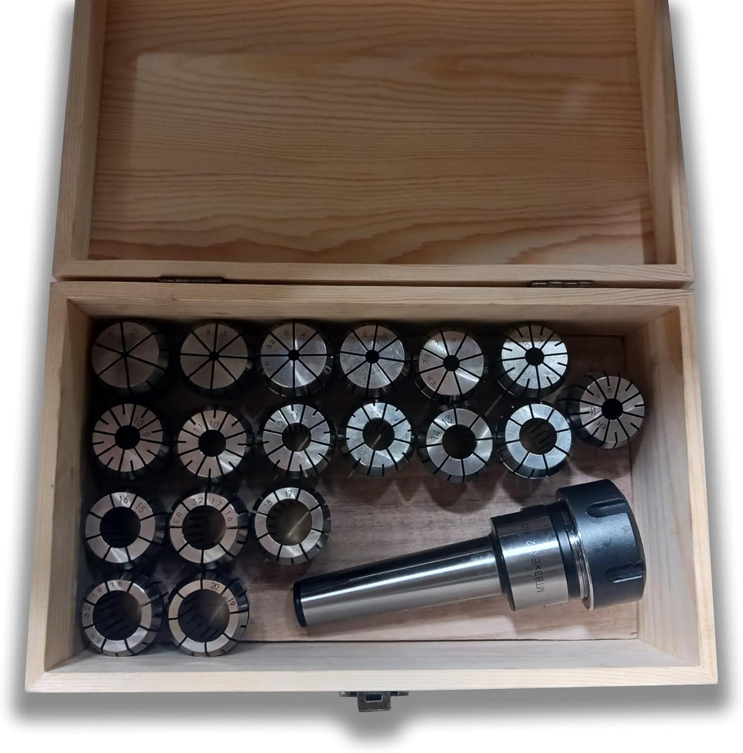 K-Gualda Collet Chuck Hand for Lathe MT3-ER32 M12 and ER32 Collet Chuck Set (18 Piece)