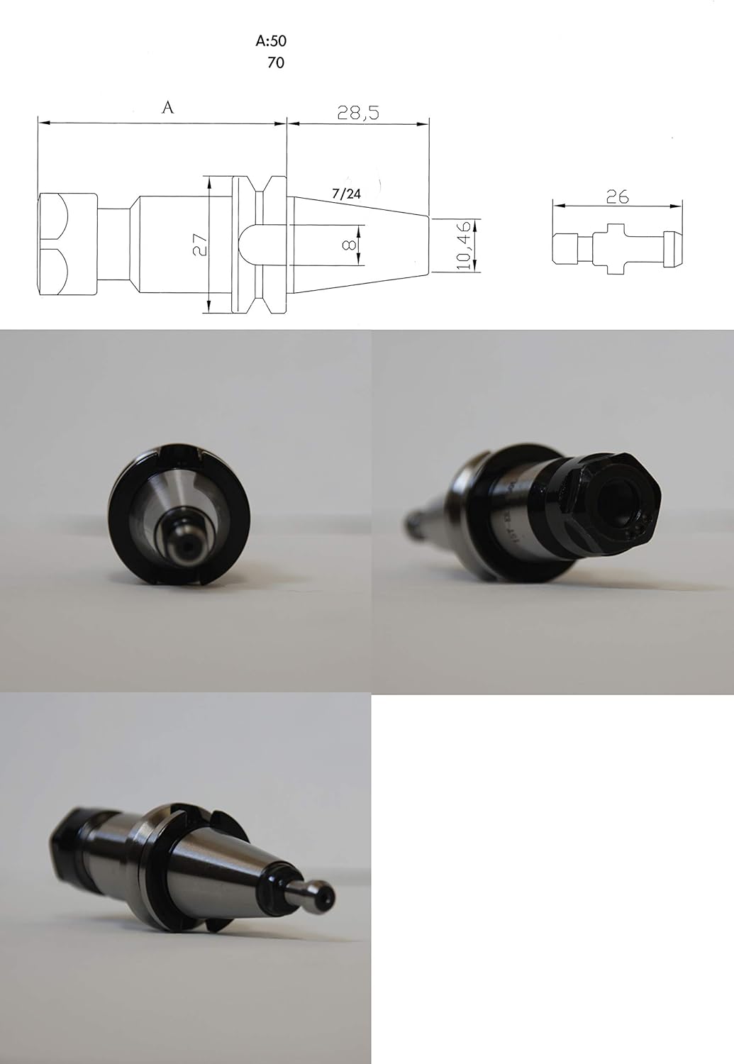 k-gualda 精密コレットチャックボディ T15 ER11 (50L)